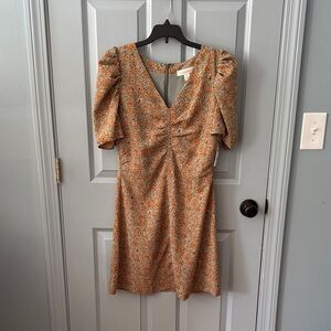 Treasure & Bond Orange Floral Mini Dress